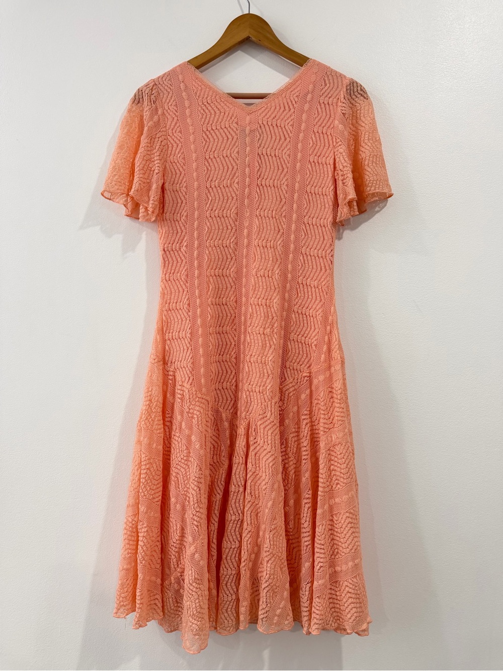 Rabbit Rabbit Rabbit Peach Lace Fit & Flare Dress 6 Fairy Romantic - Picture 11 of 13